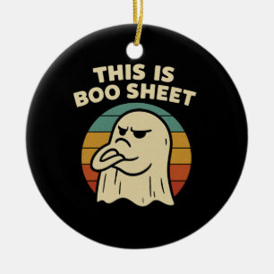 Ornamento De Cerâmica Fantasma Engraçado "Isto É Folha de Boo" Halloween