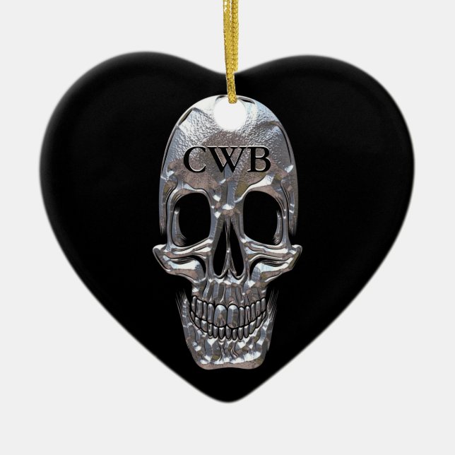 Ornamento De Cerâmica Fantasma sadio do crânio (Frente)