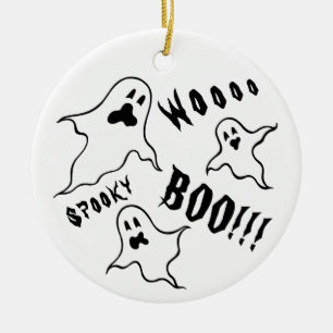 Ornamento De Cerâmica Fantasmas do Dia das Bruxas Personalizados
