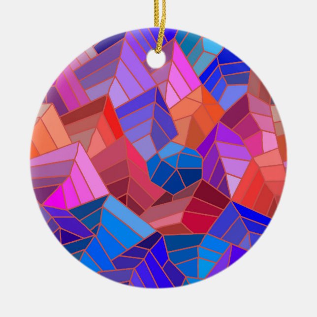 Ornamento De Cerâmica Fantasy Mounains View do Céu (Frente)