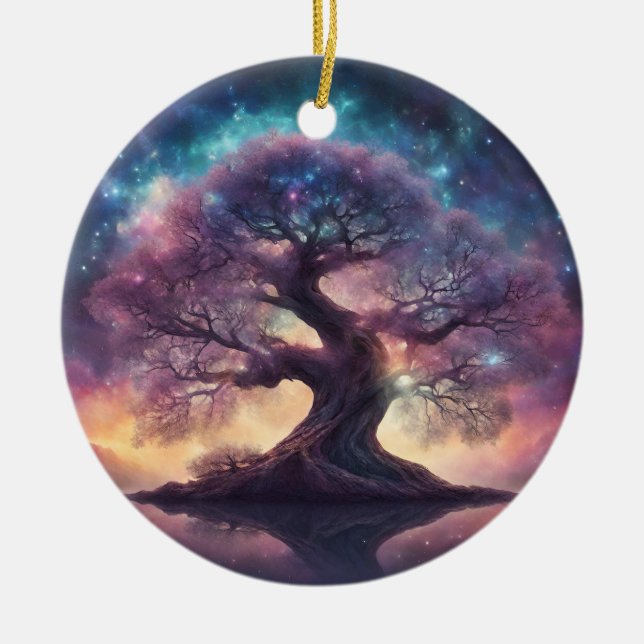 Ornamento De Cerâmica Fantasy Tree Art (Frente)