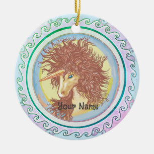 Ornamento De Cerâmica Fantasy Unicorn