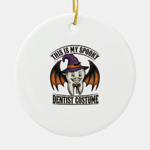 Ornamento De Cerâmica Fardo de Dentista Assustador Camisa de Halloween O