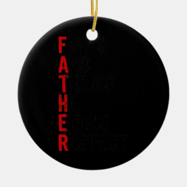 Ornamento De Cerâmica Farinhas E Pensas Que Ele Recebe Respeito Ao Dia d (Frente)