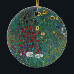 Ornamento De Cerâmica Farmergarden w Sunflower por Klimt, Flores de Vint<br><div class="desc">Farmerjarden com girassol (1905/06), por Gustav Klimt, é uma pintura floral vitoriana do simbolismo das belas artes. Uma cena natural com uma variedade de flores e girassóis em um jardim em uma fazenda. Sobre o artista: Gustav Klimt (1862-1918) era um pintor simbolista austríaco e um dos membros mais proeminentes do...</div>