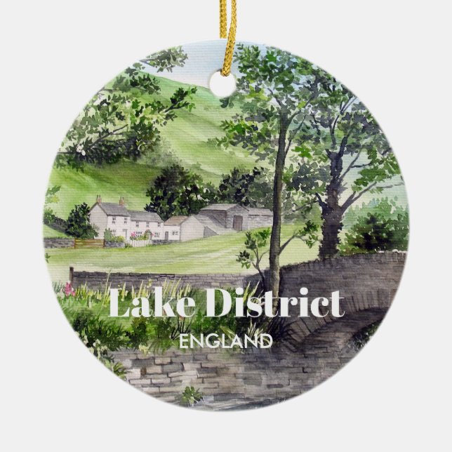 Ornamento De Cerâmica Farmhouse perto de Third, Lake District, Inglaterr (Frente)