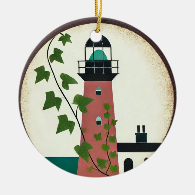 Ornamento De Cerâmica Farol (Frente)