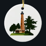Ornamento De Cerâmica Farol Currituck Beach<br><div class="desc">Currituck Beach Light da Carolina do Norte</div>