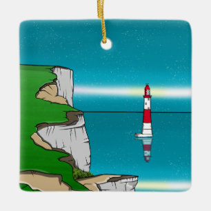 Ornamento De Cerâmica Farol da Cabeça de Embarque e Cliff Superior