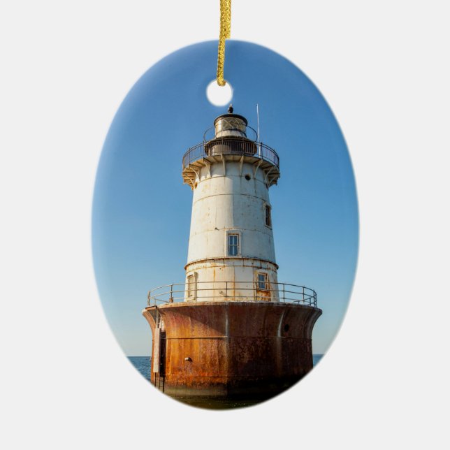 Ornamento De Cerâmica Farol da Ilha Hoopers (Frente)