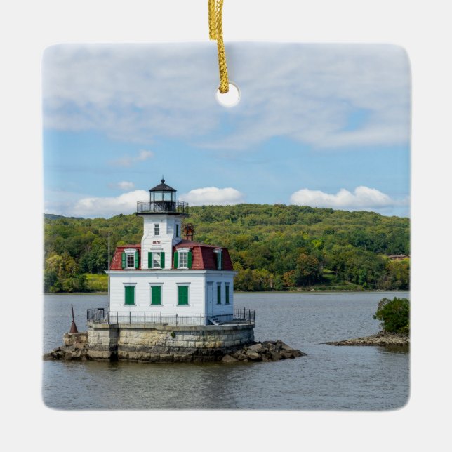Ornamento De Cerâmica Farol de Esopus em NY (Frente)