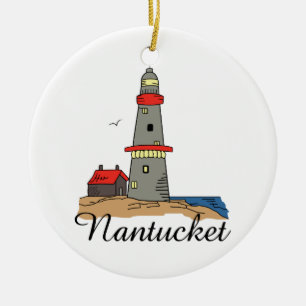 ORNAMENTO DE CERÂMICA FAROL DE NANTUCKET