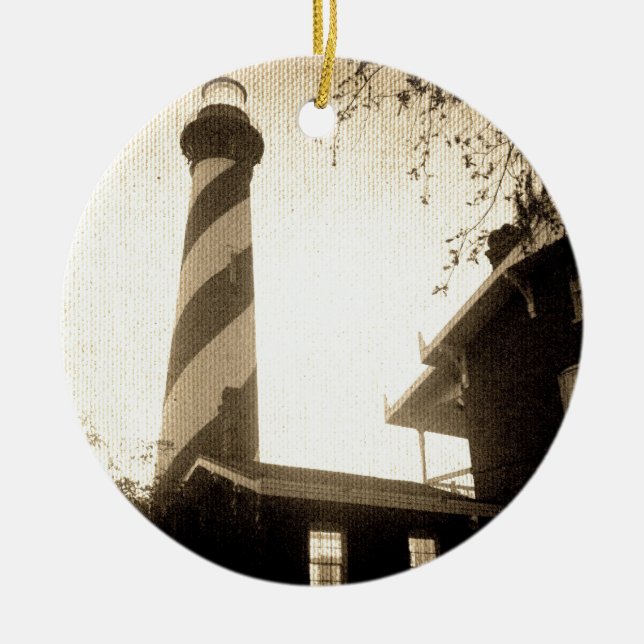 Ornamento De Cerâmica Farol de St Augustine (Frente)
