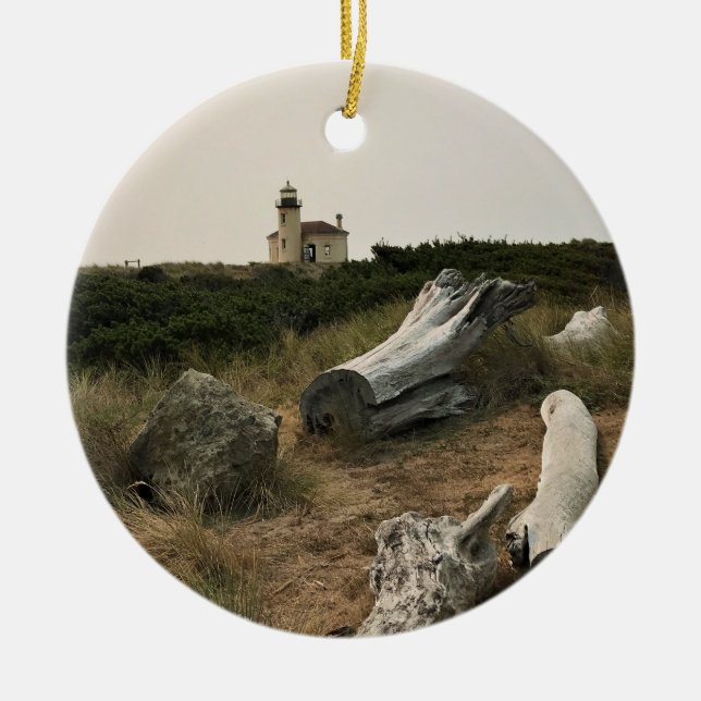 Ornamento De Cerâmica Farol do Coquille River, OU (Frente)