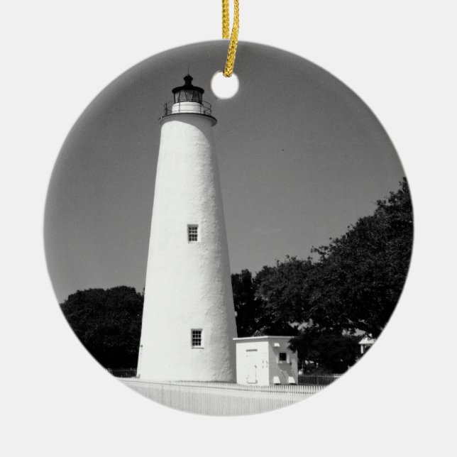 Ornamento De Cerâmica Farol Ocracoke (Frente)