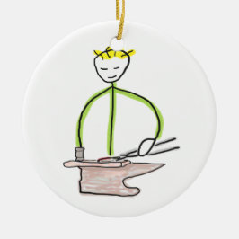 Ornamento De Cerâmica Farrier Stickman