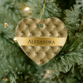 Ornamento De Cerâmica Faux de luxo Dourado quente Velvet Natal