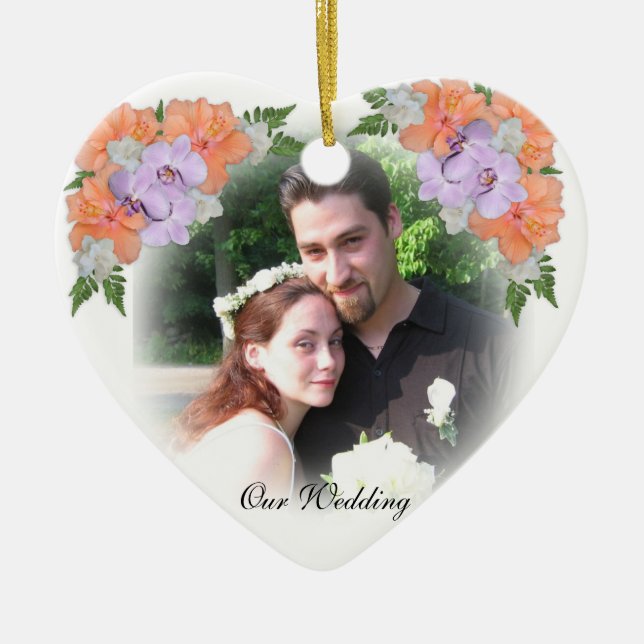 Ornamento De Cerâmica Favor de casamento Obrigado Ornament (Frente)