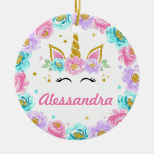 Ornamento De Cerâmica Favor Personalizado do Partido Mágico do Unicórnio