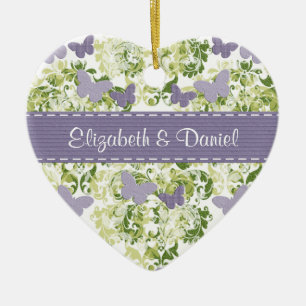 Ornamento De Cerâmica Favores roxos feitos sob encomenda do casamento do