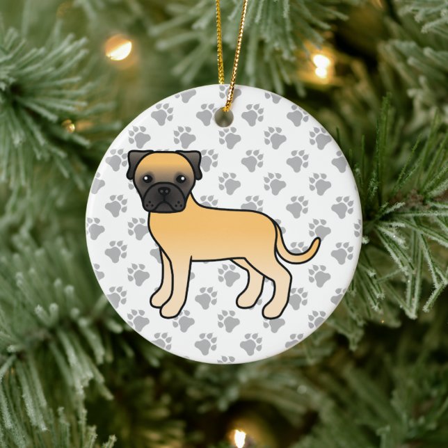 Ornamento De Cerâmica Fawn Bullmastiff - Cão de Cartoons Bonitos (Árvore)