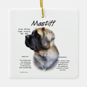 Ornamento De Cerâmica Fawn Fluffy Mastiff Histórico