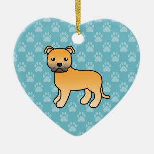 Ornamento De Cerâmica Fawn Staffordshire Bull Terrier Dog Ilustração