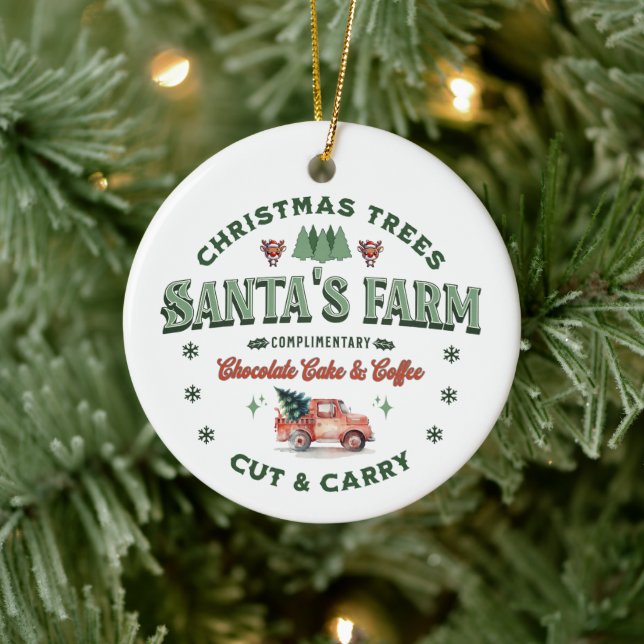 Ornamento De Cerâmica Fazenda de árvore de Natal dos papais noeis Estilo (Árvore)