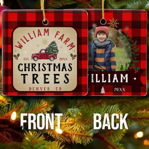 Ornamento De Cerâmica Fazenda de Árvore de Natal, estilo de fazenda