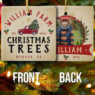 Ornamento De Cerâmica Fazenda de Árvore de Natal, estilo de fazenda