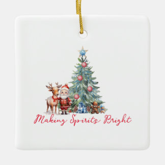 Ornamento De Cerâmica Fazer brilha com Papais noeis bonitos