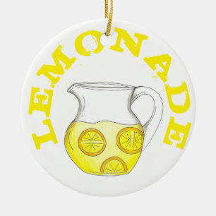Ornamento De Cerâmica Fazer Limonada Amarelo Limão Ade Pitcher Citrus