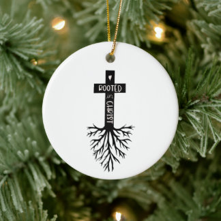 Ornamento De Cerâmica Fé Cristã Enraizada na Bíblia Cristã