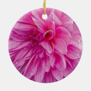 Ornamento De Cerâmica Fechamento do Rainy Day Dahlia