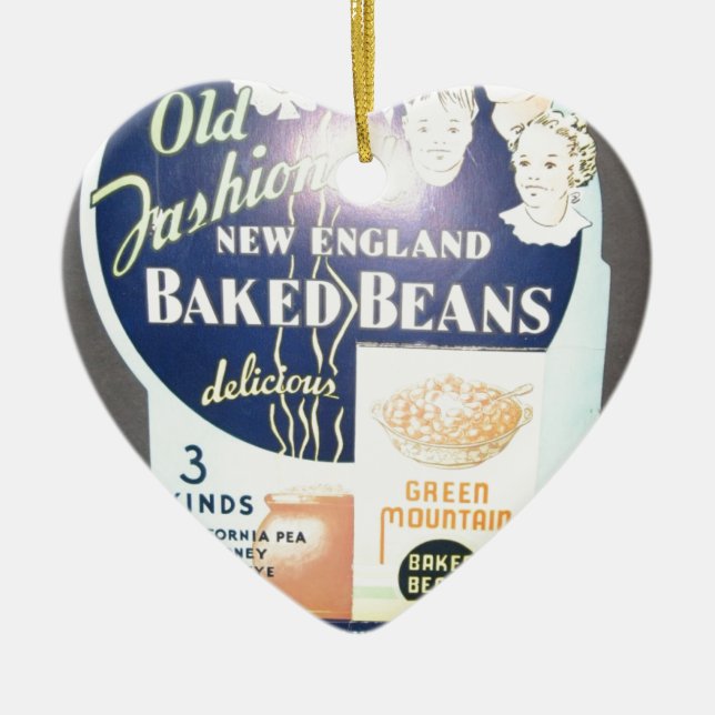 Ornamento De Cerâmica Feijões cozidos vintage (Frente)