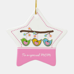 Ornamento De Cerâmica Feijões-prenhes-cegas-de-flores Dia de as mães