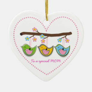 Ornamento De Cerâmica Feijões-prenhes-cegas-de-flores Dia de as mães
