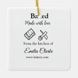 Ornamento De Cerâmica Feita com amor, empresa de padaria adiciona textur