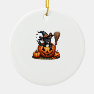 Ornamento De Cerâmica Feiticeira francesa Pumpkin Halloween Mens Mulhere