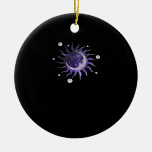 Ornamento De Cerâmica Feiticeira Gótica Sun E Moon