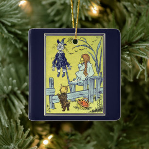 Ornamento De Cerâmica Feiticeiro Vintage de Oz, Dorothy Toto encontra es