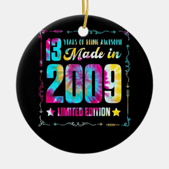 Ornamento De Cerâmica Feito Em Aniversário De 13 De 2009, 13 Anos Sendo  (Frente)