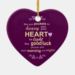 Ornamento De Cerâmica Felicidade irlandesa da abundância e bênção da boa