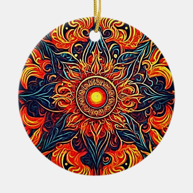 Ornamento De Cerâmica Felicidade visionária eterna (Frente)