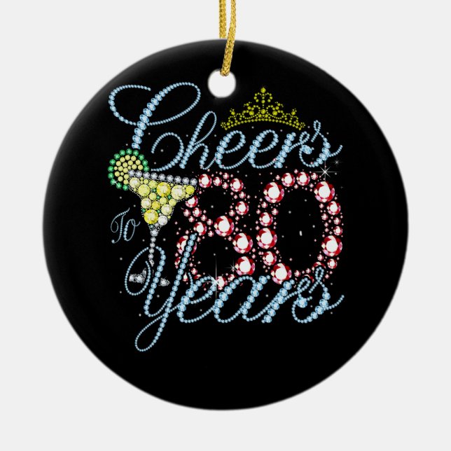 Ornamento De Cerâmica Felicita Aos 80 Anos De Aniversário De 80 80 Anos  (Frente)