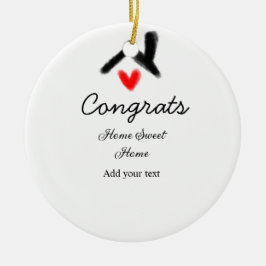 Ornamento De Cerâmica Felicita o novo proprietário imobiliário a inaugur