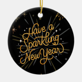 Ornamento De Cerâmica Felicitemos o Ano Novo!