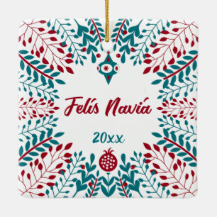 Ornamento De Cerâmica Felís Naviá Saudação de Natal Extremadurano