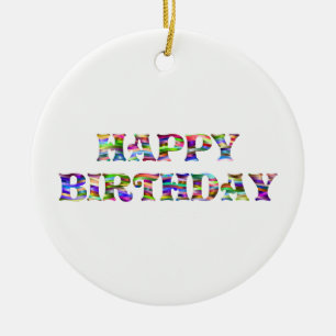 Ornamento De Cerâmica Feliz aniversário