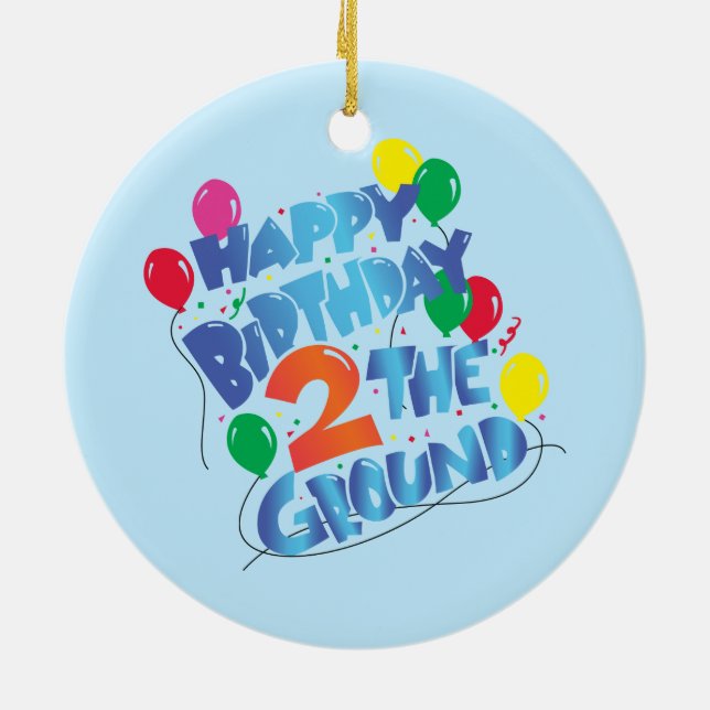 Ornamento De Cerâmica Feliz aniversario (Traseira)